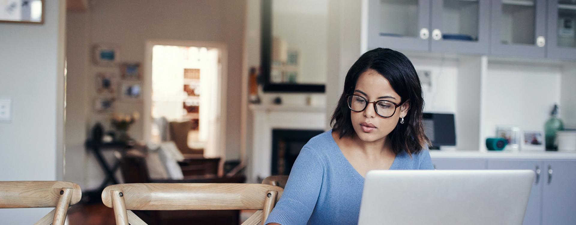Woman Working on Her Laptop Computer